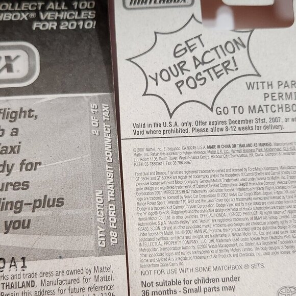 Matchbox Ford Transit Vans Taxi MBX Metal Diecast Cars Lot of 5 New MOC - Picture 14 of 16